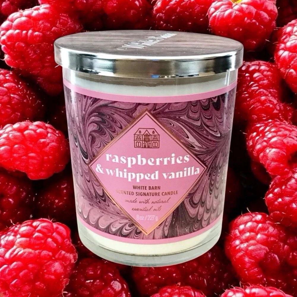 🆕35+hrs Raspberry and Whipped Vanilla Single Wick Candle - Picture 1 of 4